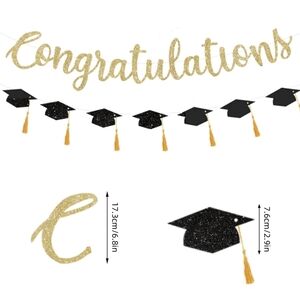 Gold and Black Graduation Party Banner